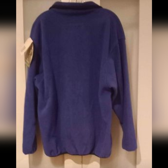 NWT- London Fog, colbalt blue fleece zip up sweatshirt, Size large - Picture 2 of 4